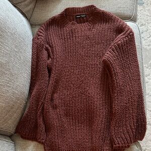 SHEIN Deep Brown Knit Sweater, Size Large